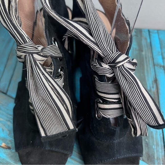 Emilie Karston Faux Suede Lace Up Heels Size 36 - Picture 7 of 10